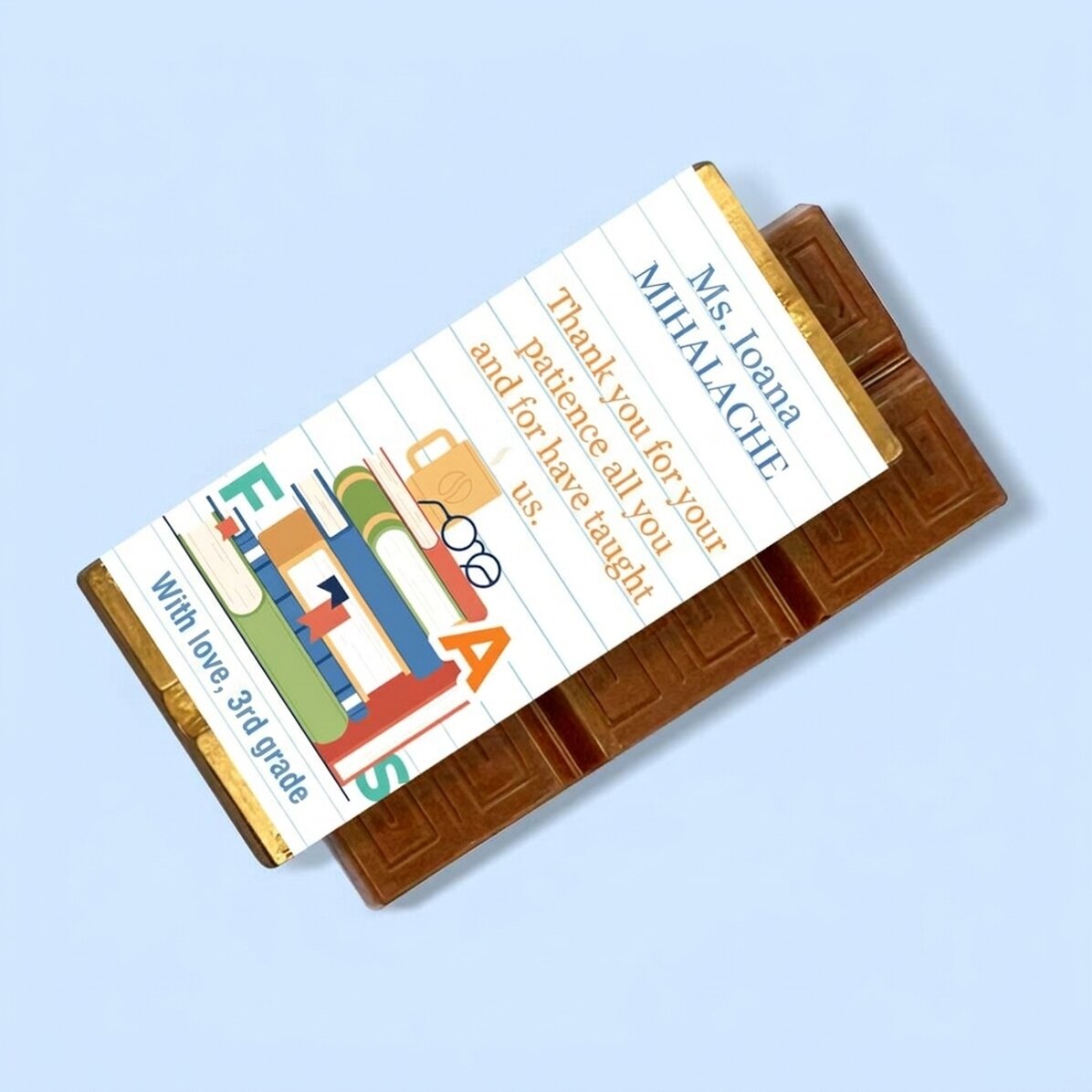 Mini-tablette de chocolat personnalisée avec un texte - Langue roumaine