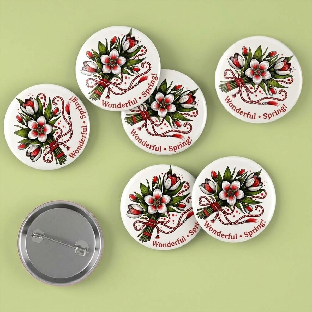 Lot de 6 insignes - Un printemps merveilleux !
