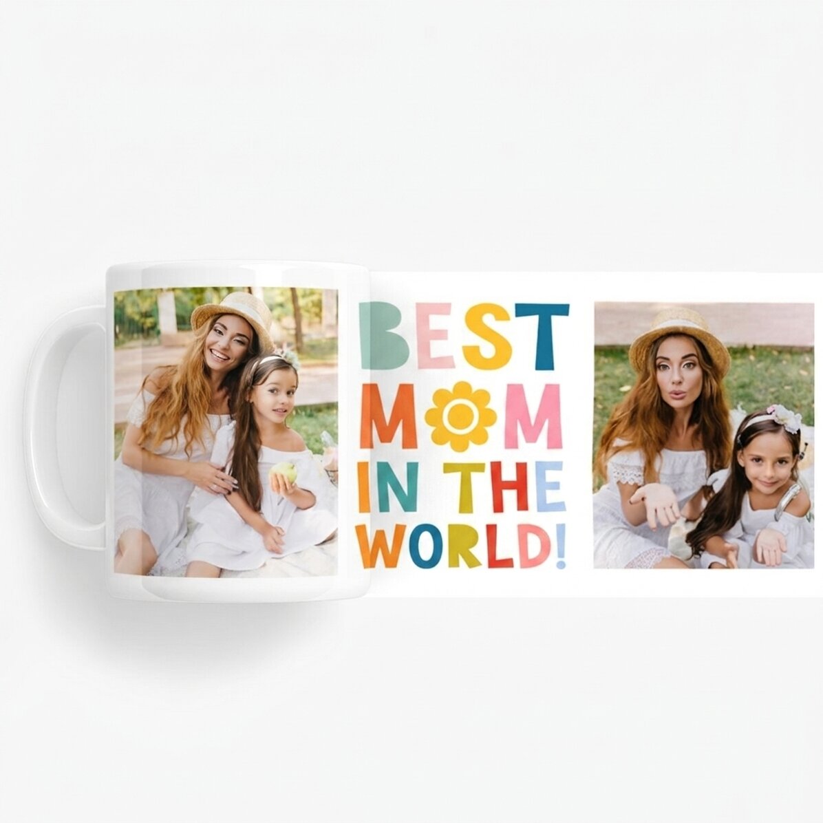 Tasse personnalisée avec 2 photos - La meilleure maman du monde !