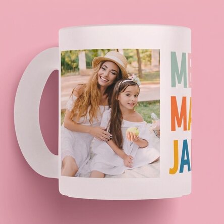 Tasse personnalisée avec 2 photos - La meilleure maman du monde !