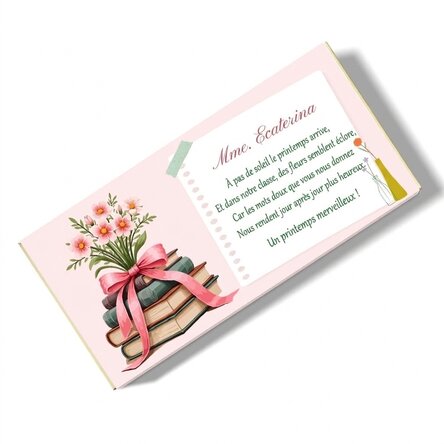 Chocolat personnalisé avec un message printanier