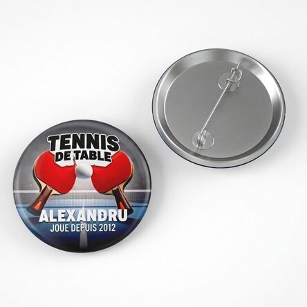 Insigne personnalisé avec texte - Tennis de table