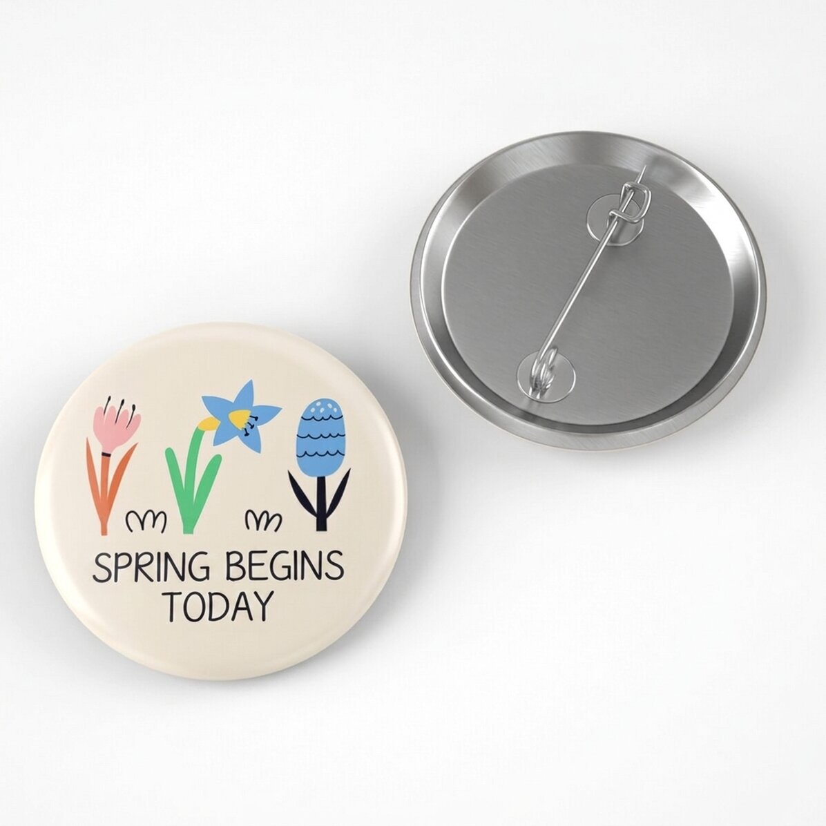 Badge personnalisé avec texte - Le début du printemps