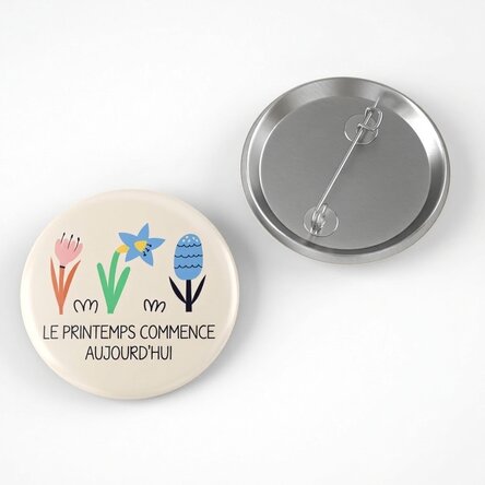 Badge personnalisé avec texte - Le début du printemps