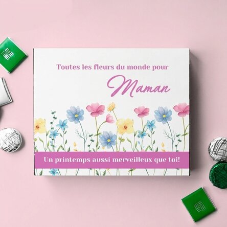 Boîte de bonbons personnalisée avec un message - Toutes les fleurs du monde