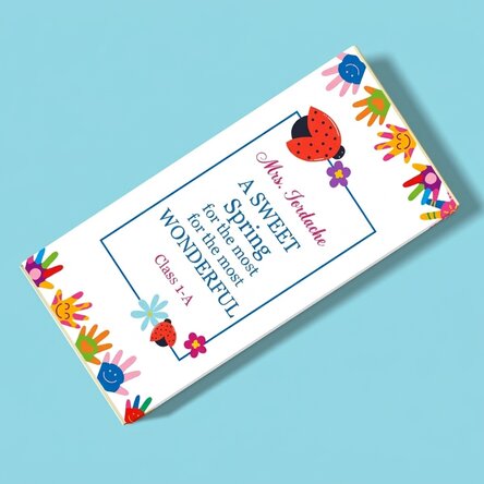 Chocolat personnalisé avec un message pour de merveilleuses enseignantes