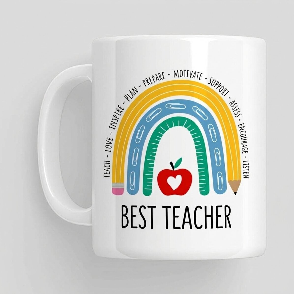 Tasse avec un message pour la professeure