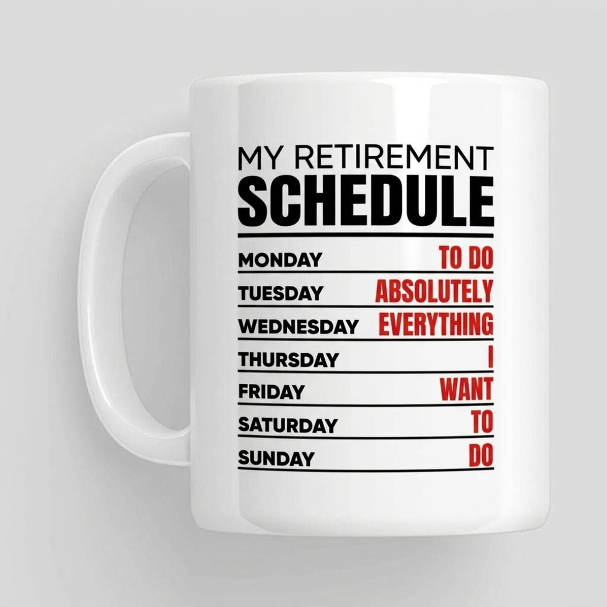 Tasse avec message - Programme hebdomadaire