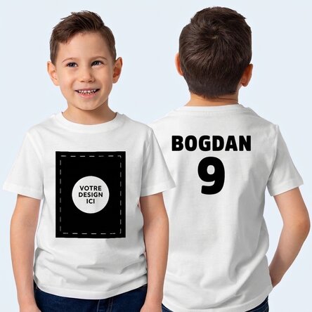 T-shirt en coton personnalisé pour fille - au dos, avec votre illustration et votre texte