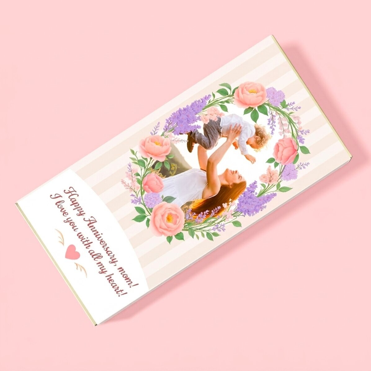 Chocolat personnalisé avec un message et une photo - Maman