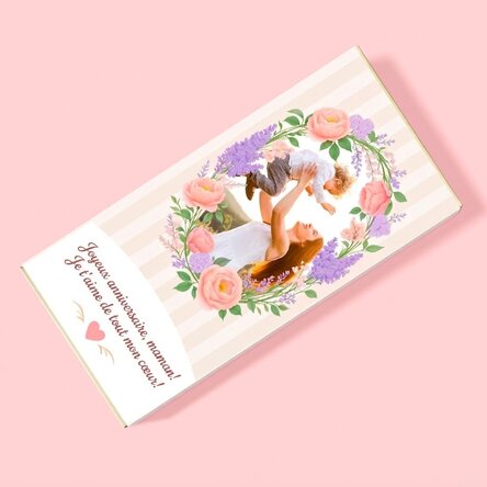 Chocolat personnalisé avec un message et une photo - Maman