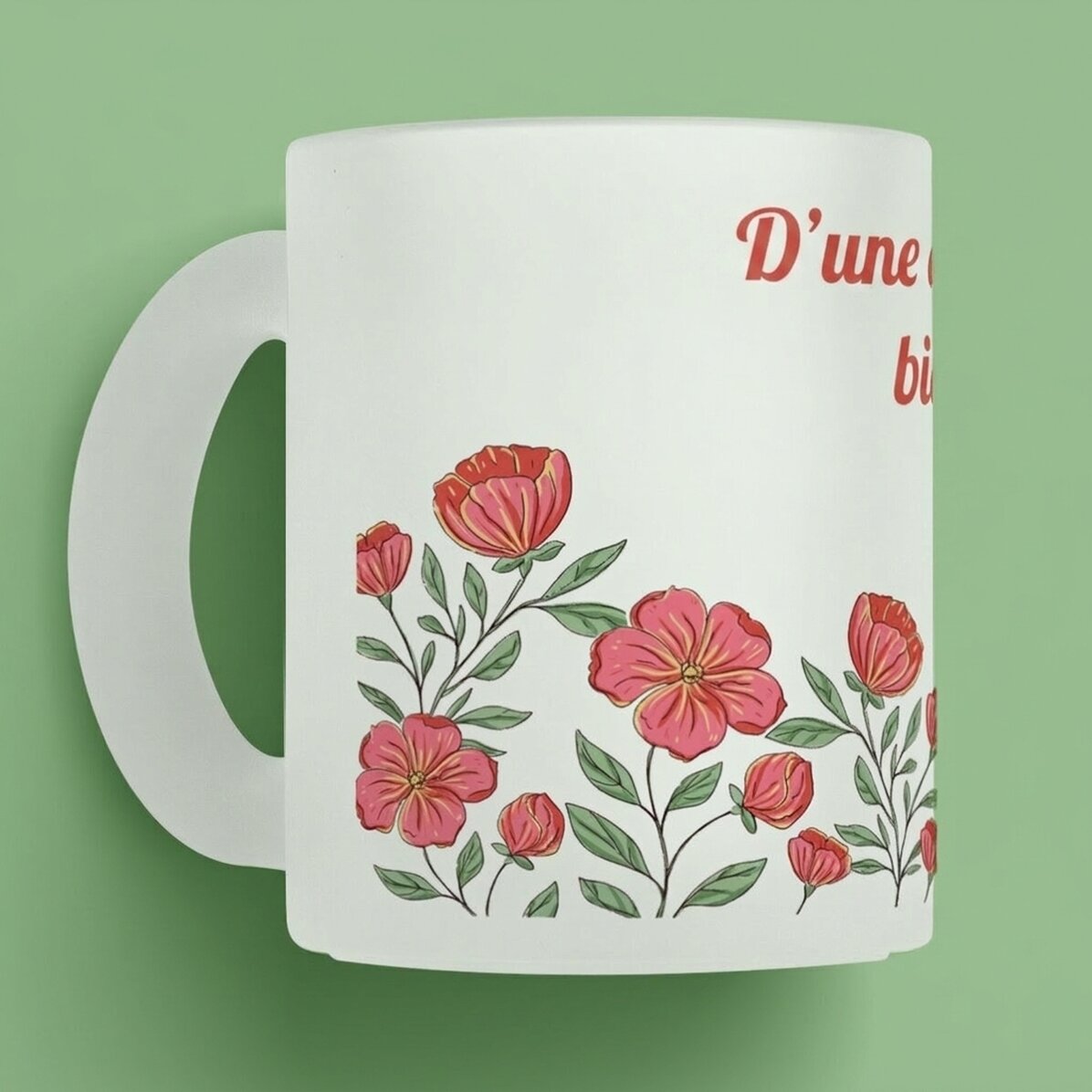 Tasse personnalisée avec inscription - Motif floral