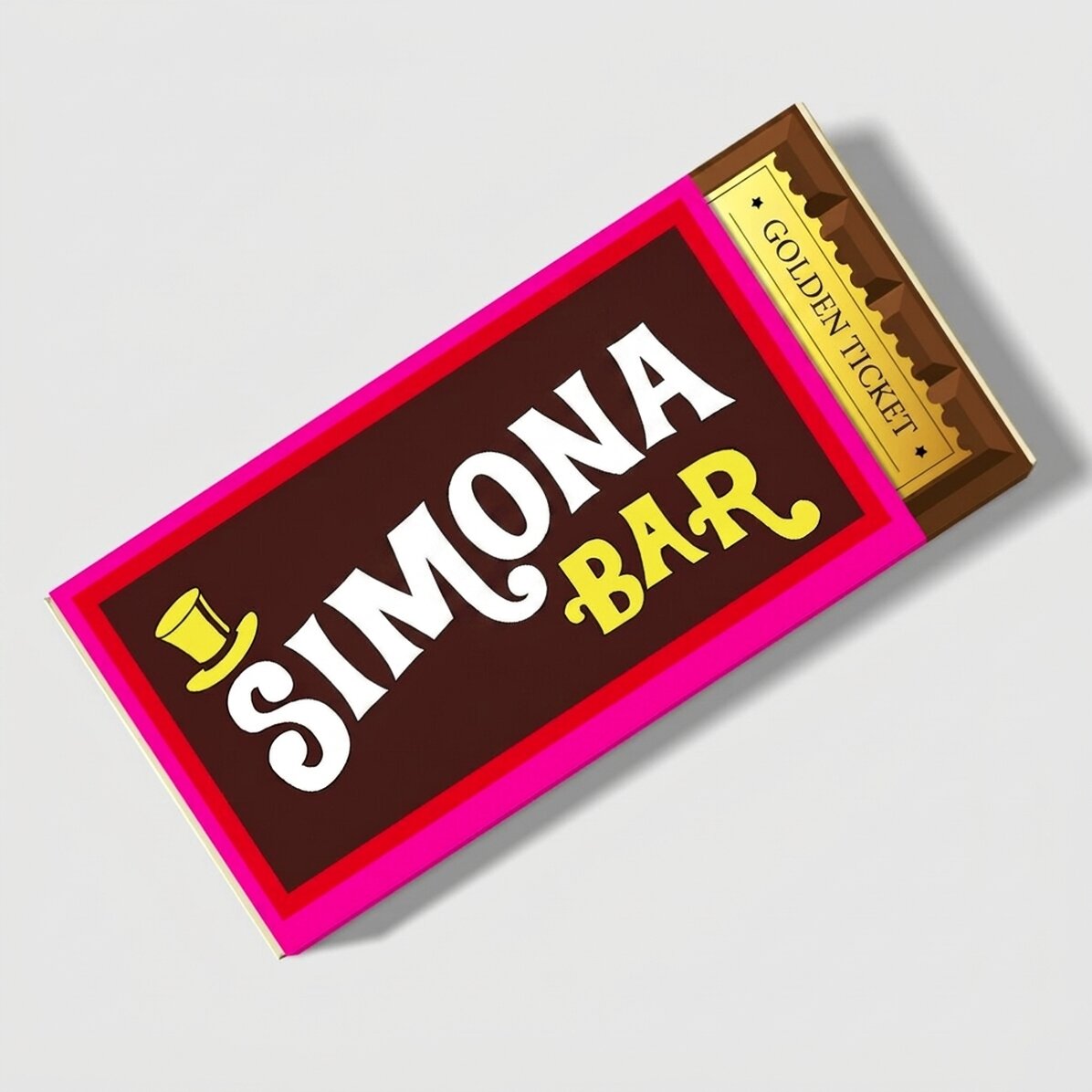 Chocolat personnalisé avec un prénom - Golden ticket