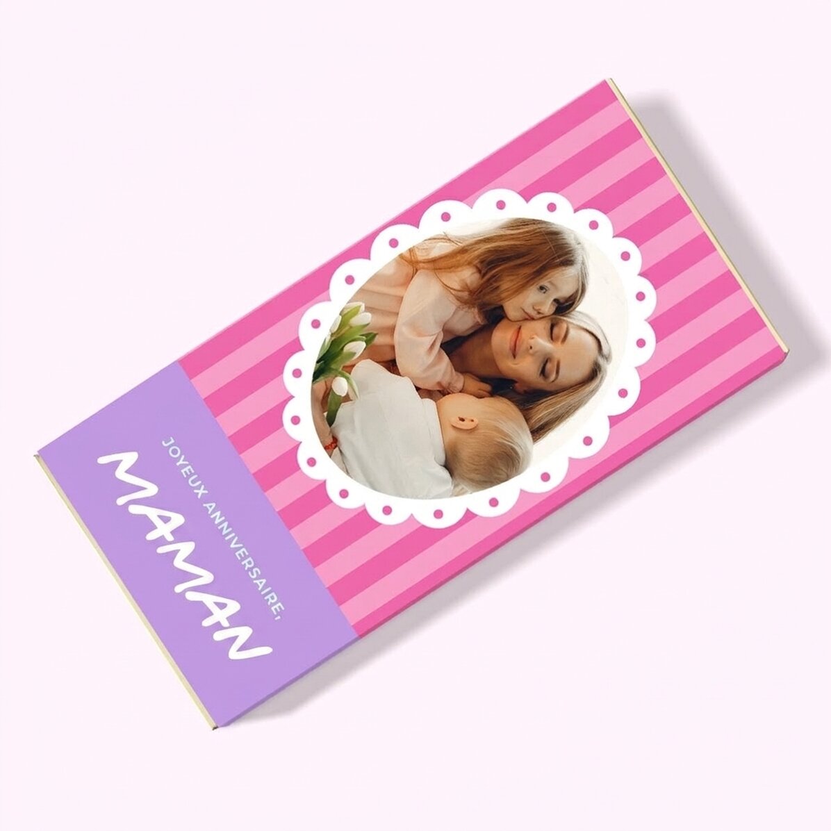 Chocolat personnalisé avec un message et une photo - Maman