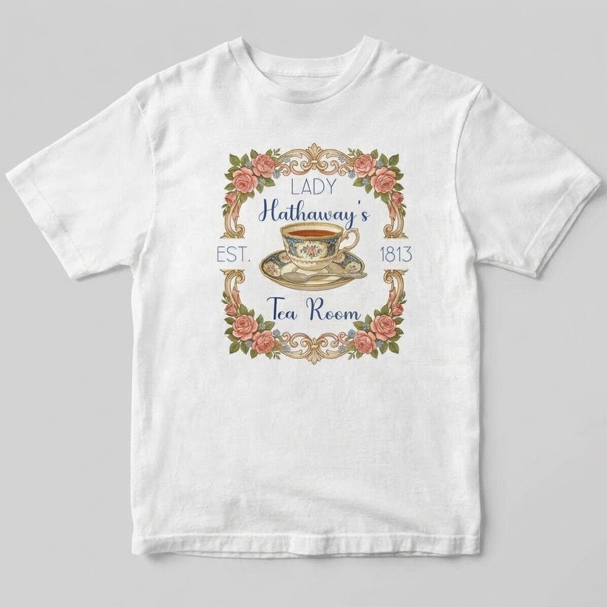T-shirt en coton personnalisé avec un texte - Tea House