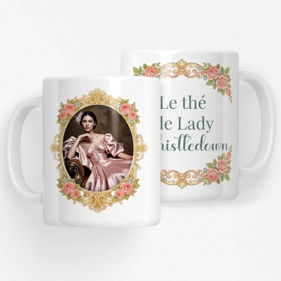 Tasse personnalisée avec photo et texte - Esthétique Bridgerton