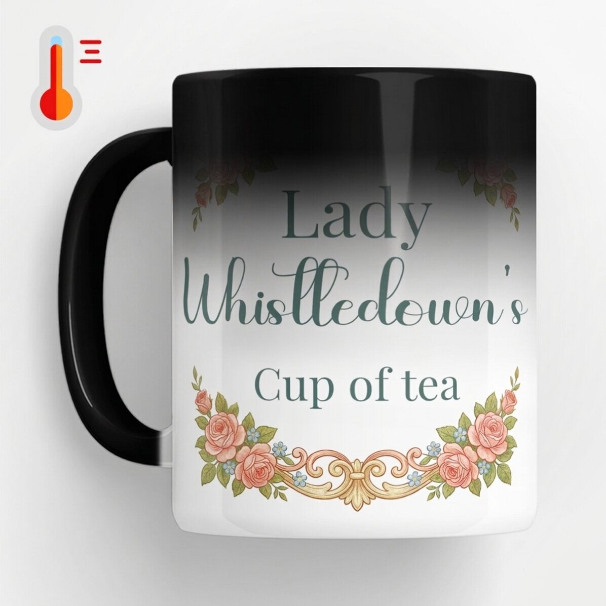Tasse thermosensible personnalisée avec photo et texte - Bridgerton Aesthetic