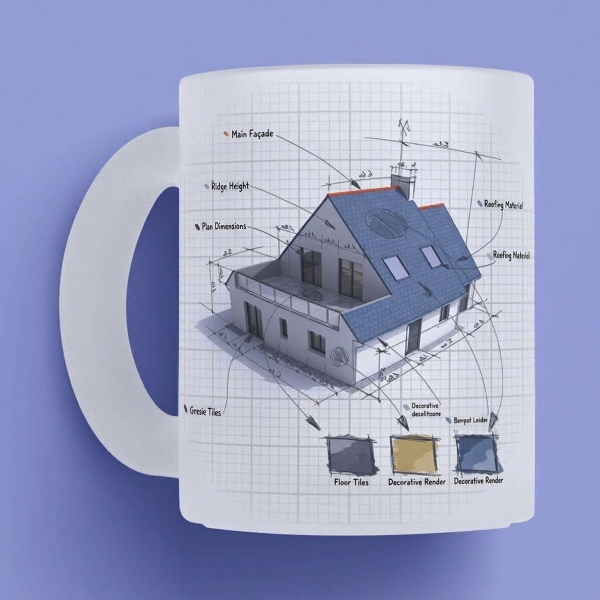 Tasse personnalisée avec un texte pour les architectes