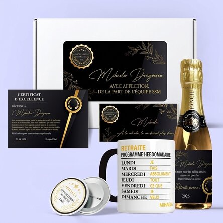 Coffret cadeau personnalisé pour un départ à la retraite