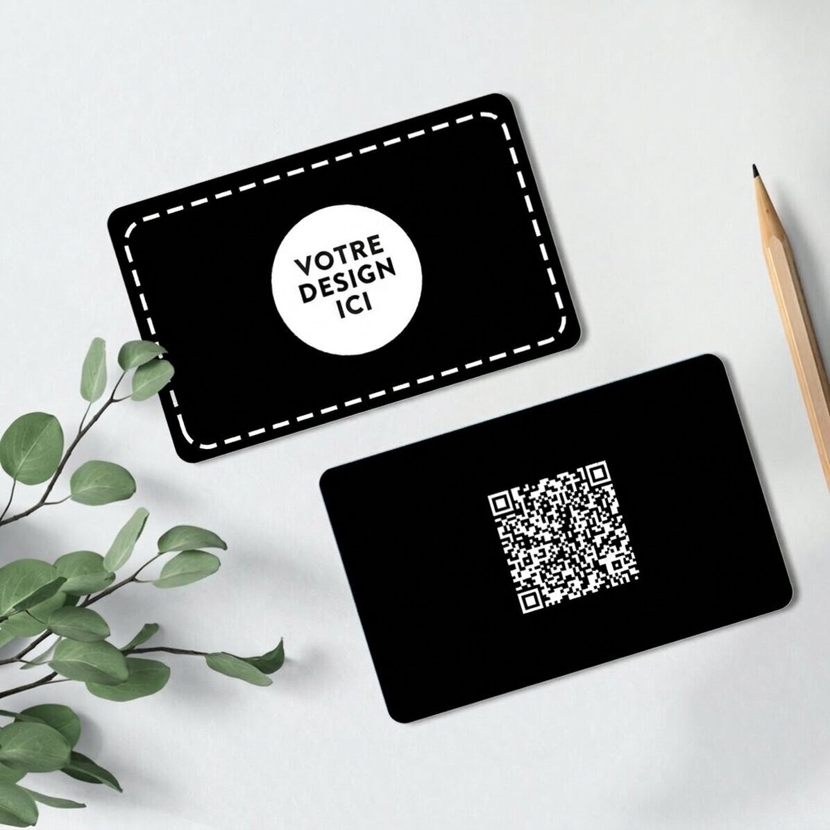 Carte de visite en aluminium personnalisée recto-verso avec code QR et votre graphisme