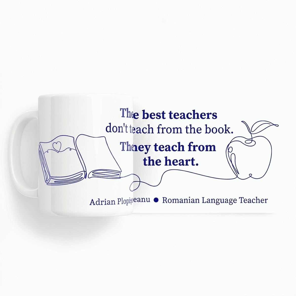 Tasse personnalisée avec un message pour les enseignants