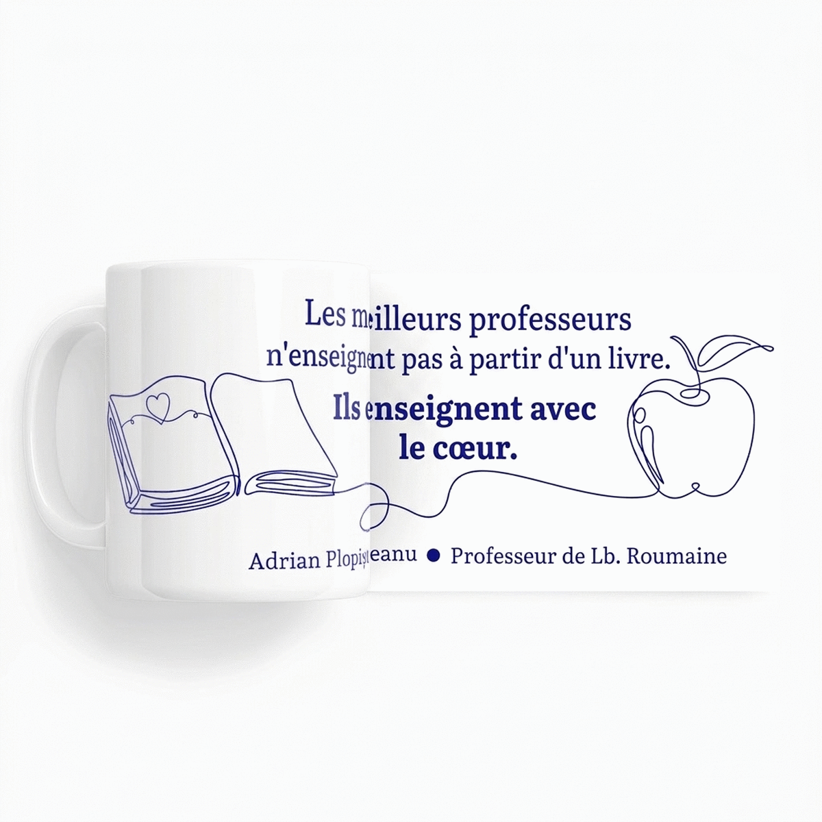 Tasse personnalisée avec un message pour les enseignants