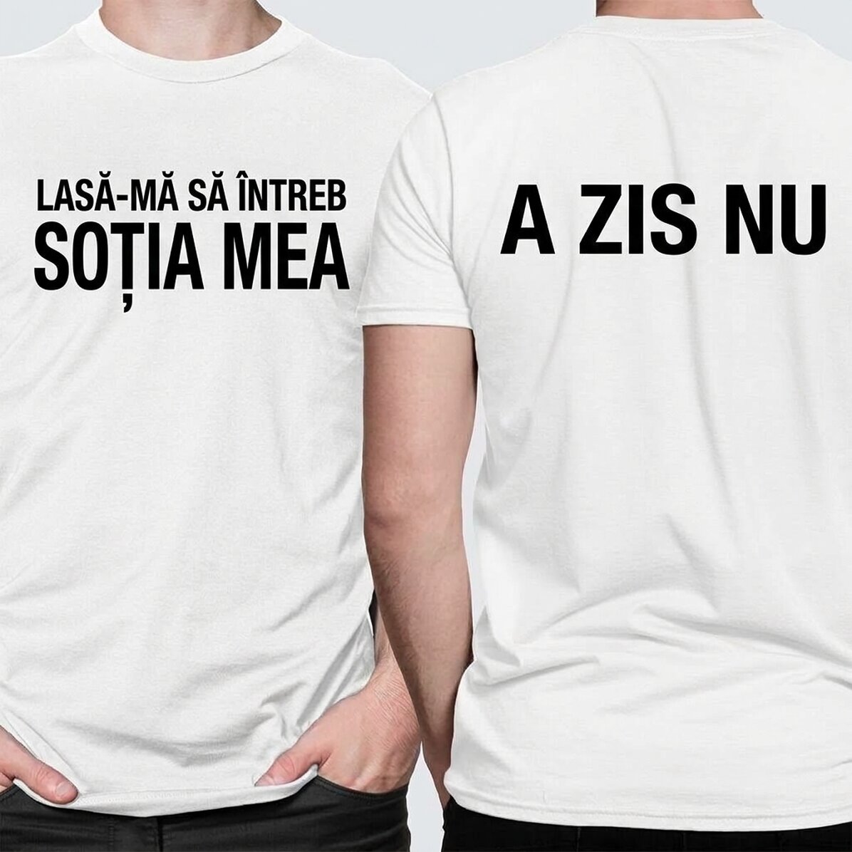T-shirt en coton personnalisé avec un message amusant au recto et au verso