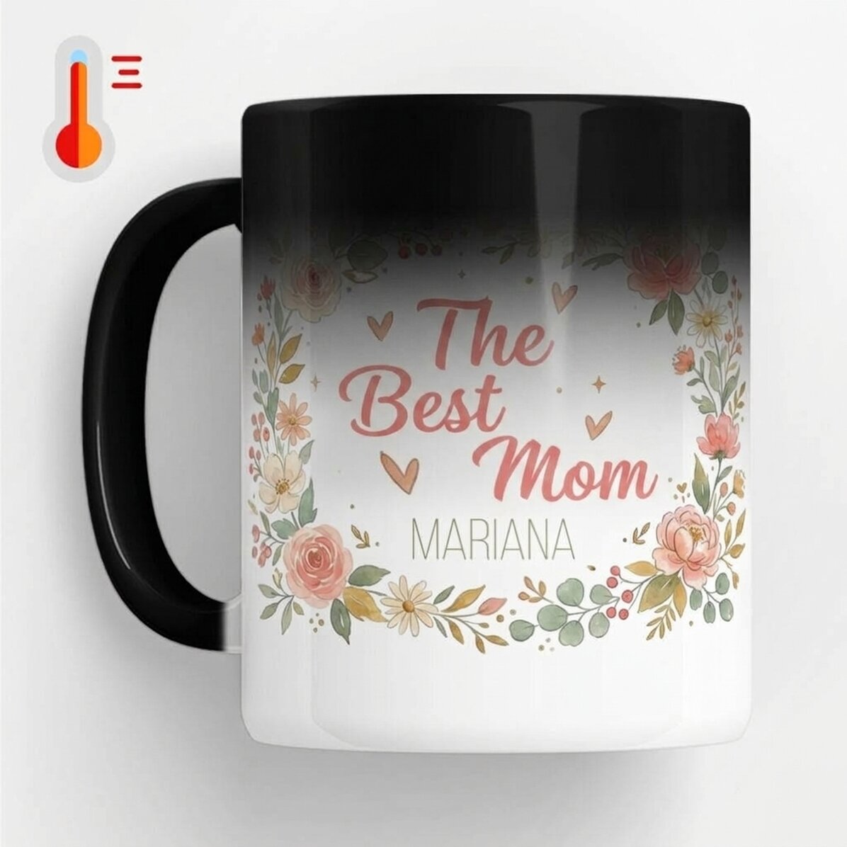 Tasse thermosensible personnalisée avec inscription - « La meilleure maman »