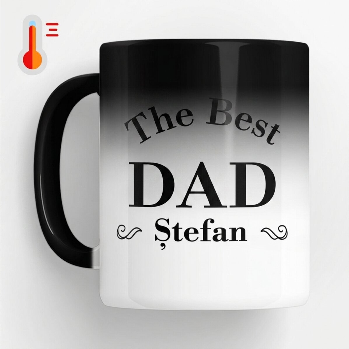 Tasse thermosensible personnalisée avec inscription - « Le meilleur papa »
