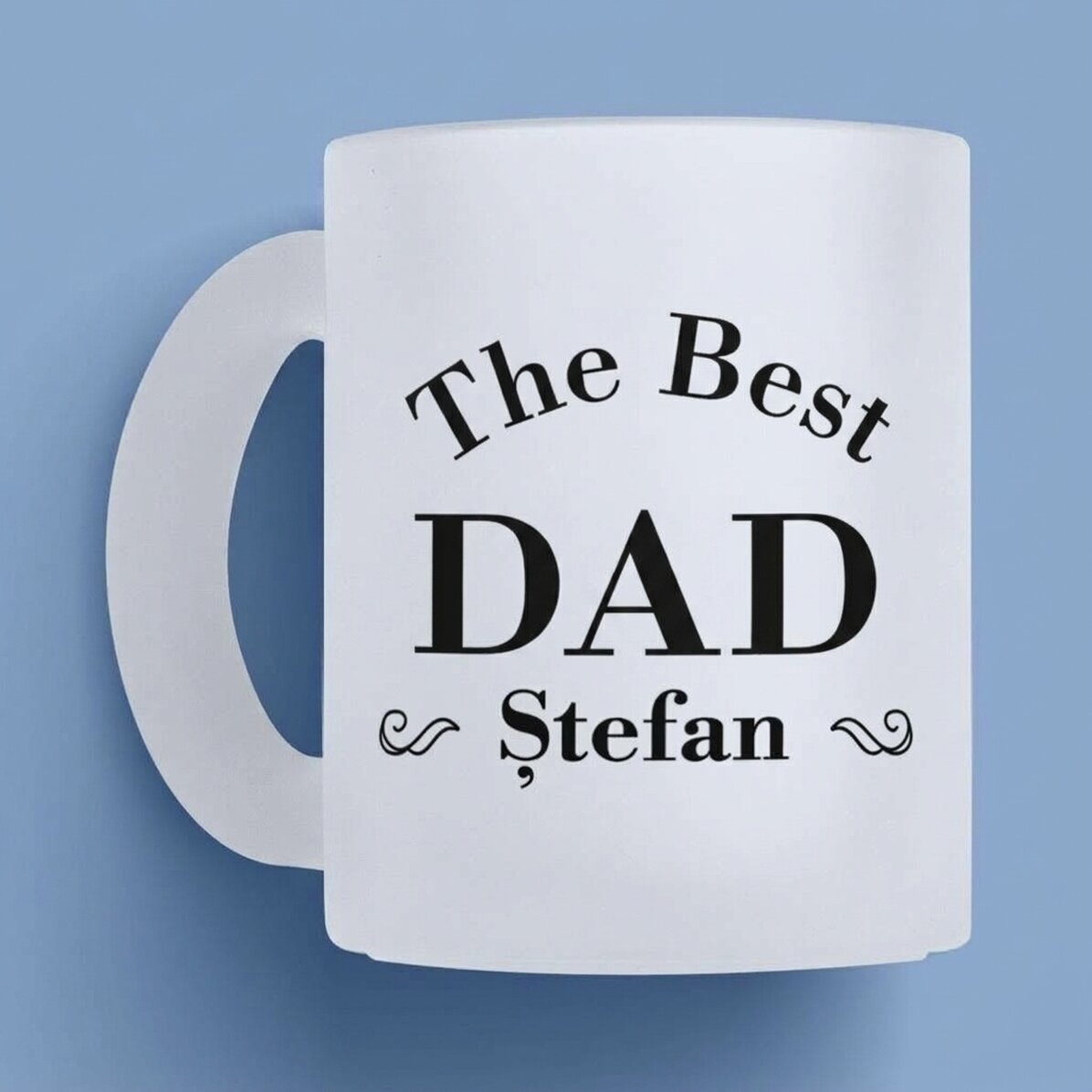 Tasse en verre mat personnalisée avec inscription - Le meilleur papa