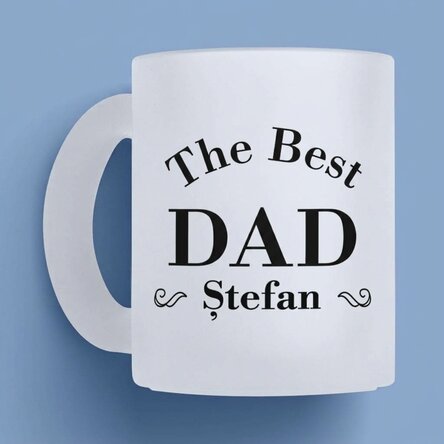 Tasse en verre mat personnalisée avec inscription - Le meilleur papa
