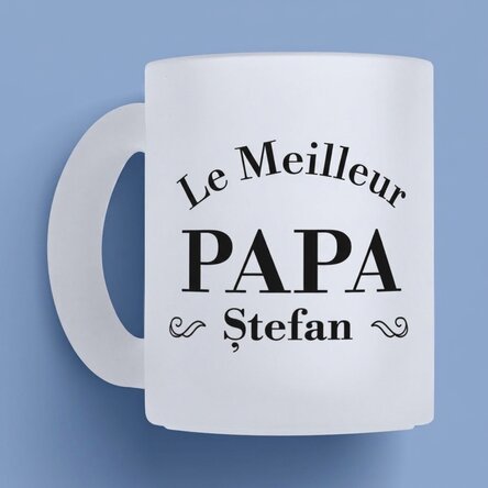Tasse en verre mat personnalisée avec inscription - Le meilleur papa