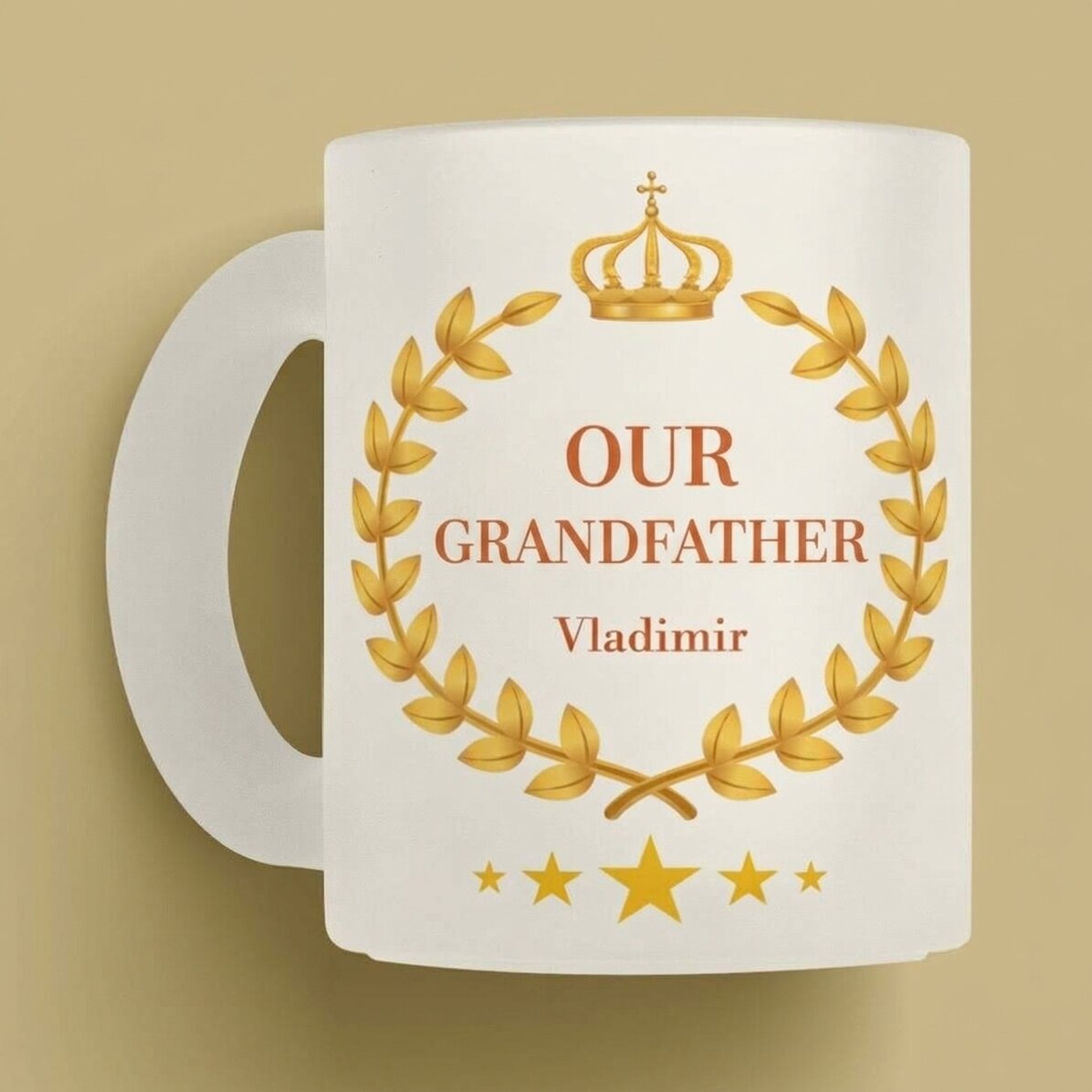 Gobelet en verre mat personnalisé avec inscription - Notre grand-père