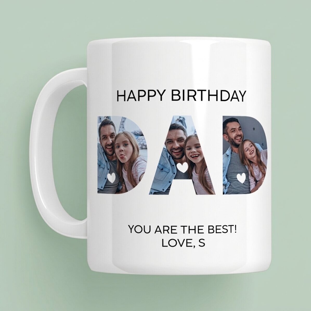 Tasse personnalisée avec photos et message - Dad
