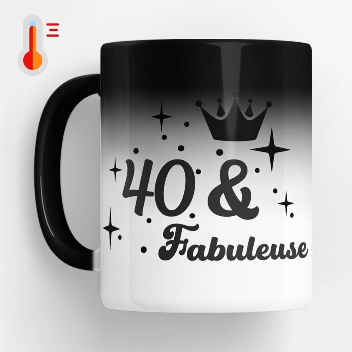 Tasse thermosensible personnalisée avec un message d