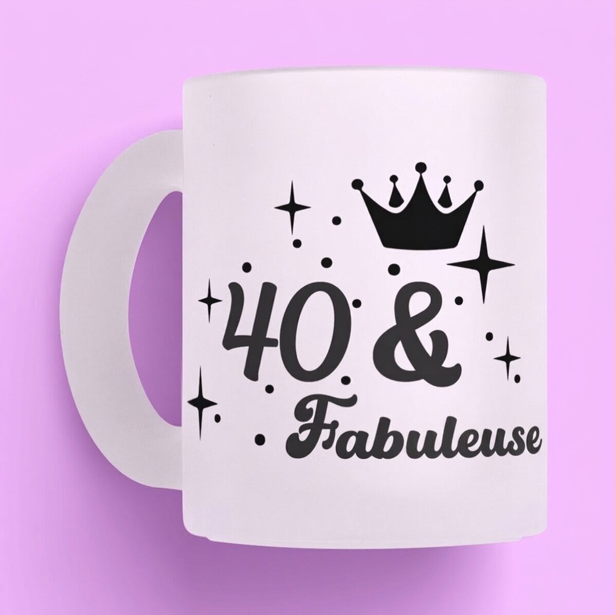 Verre mat personnalisé avec un message pour un anniversaire - Fabuloasa