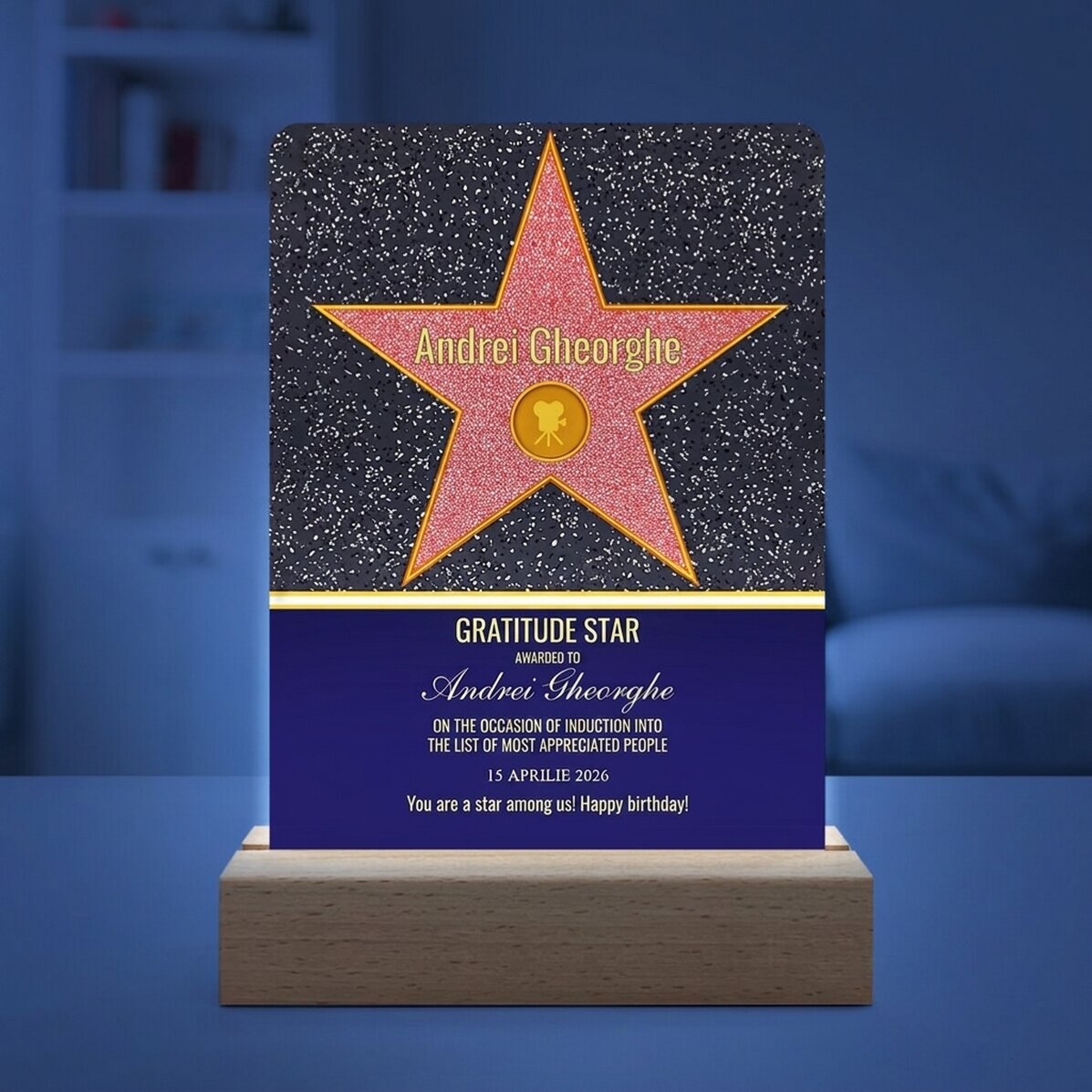Lampe de veille LED personnalisée avec message - L