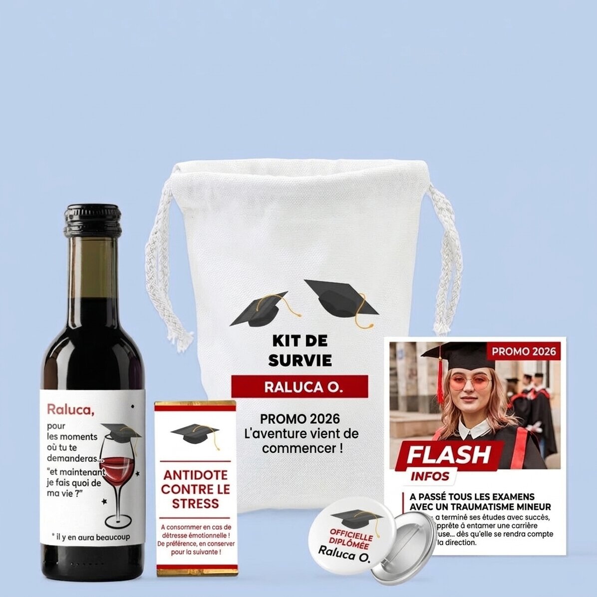 Coffret cadeau - Kit de survie pour les diplômés