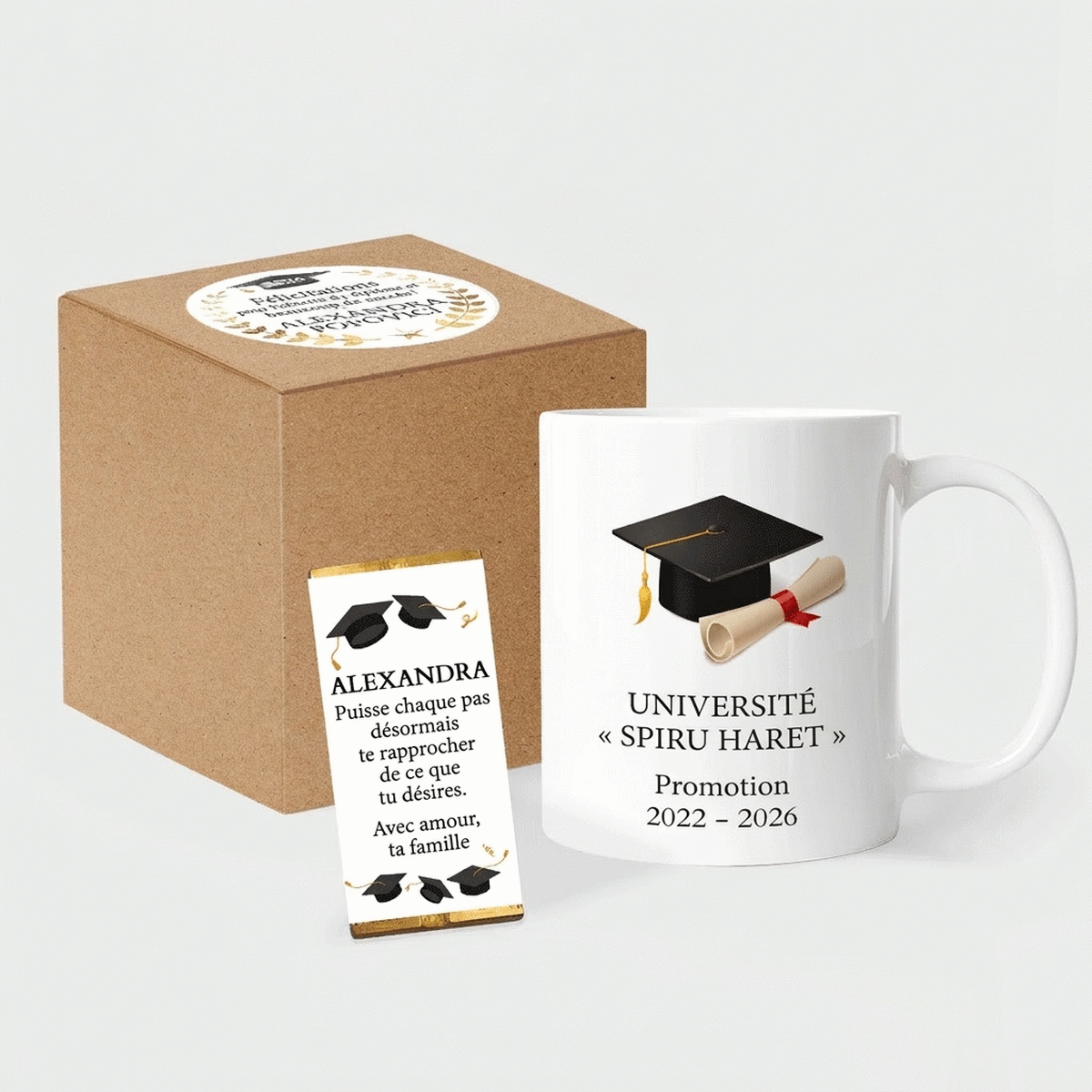 Coffret cadeau personnalisé pour les diplômés