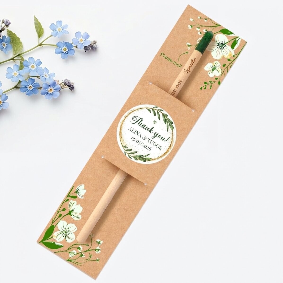 Crayon plantable personnalisé avec un message - Thank you