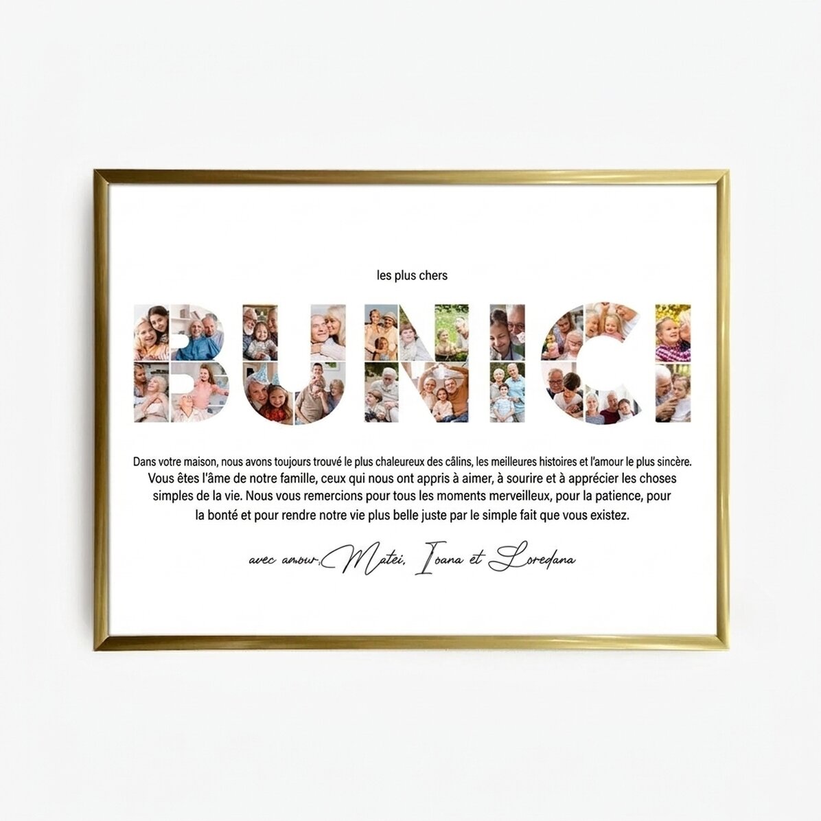 Tableau personnalisé avec 22 photos et un texte - GRANDS-PARENTS