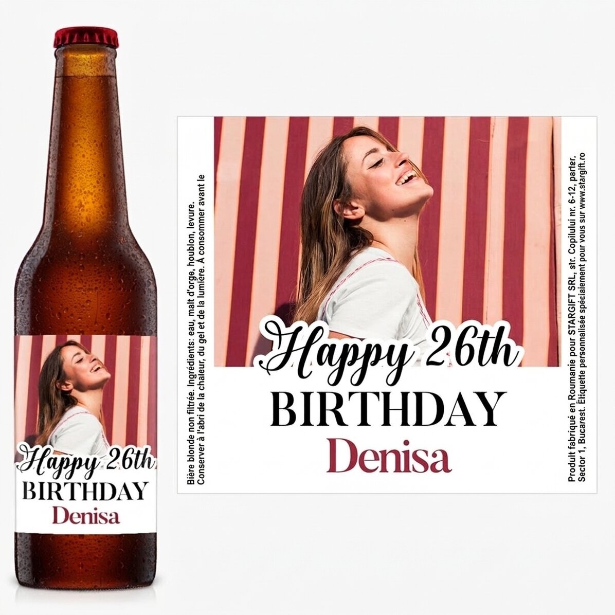 Bière personnalisée avec photo et message - Joyeux anniversaire
