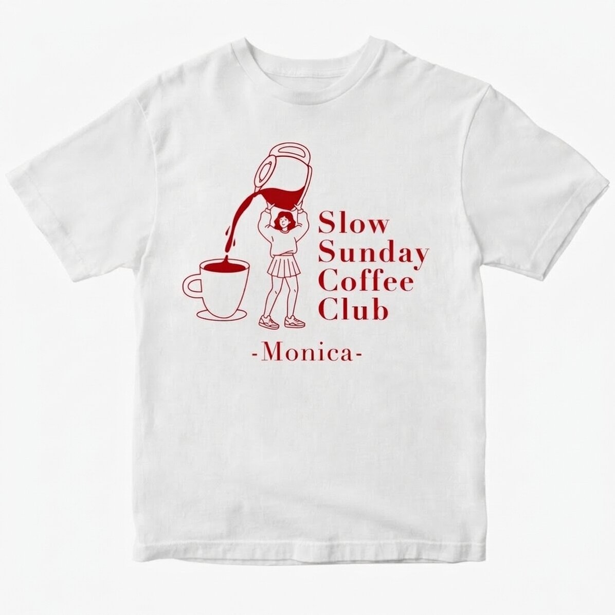 T-shirt en coton personnalisé avec un texte - Coffee