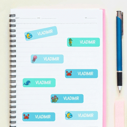 Lot de 36 autocollants personnalisés pour la maternelle / l