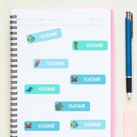 Lot de 36 autocollants personnalisés pour la maternelle / l