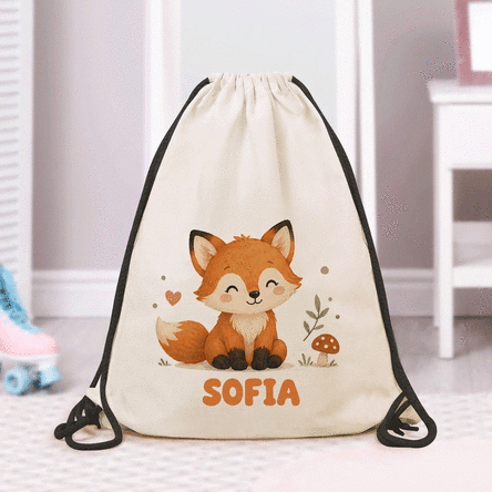 Sac à dos personnalisé avec un petit animal et un prénom pour la maternelle