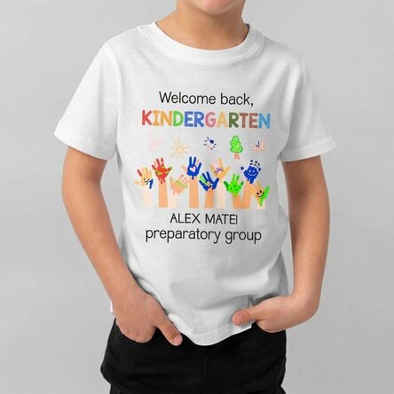 T-shirt en coton pour enfants personnalisé avec un texte - Maternelle