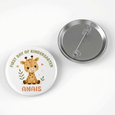 Badge personnalisé avec inscription pour la maternelle - Petits animaux