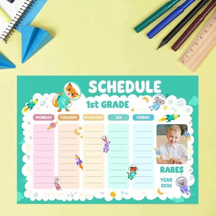 Emploi du temps personnalisé avec texte et photo - Les petits écoliers