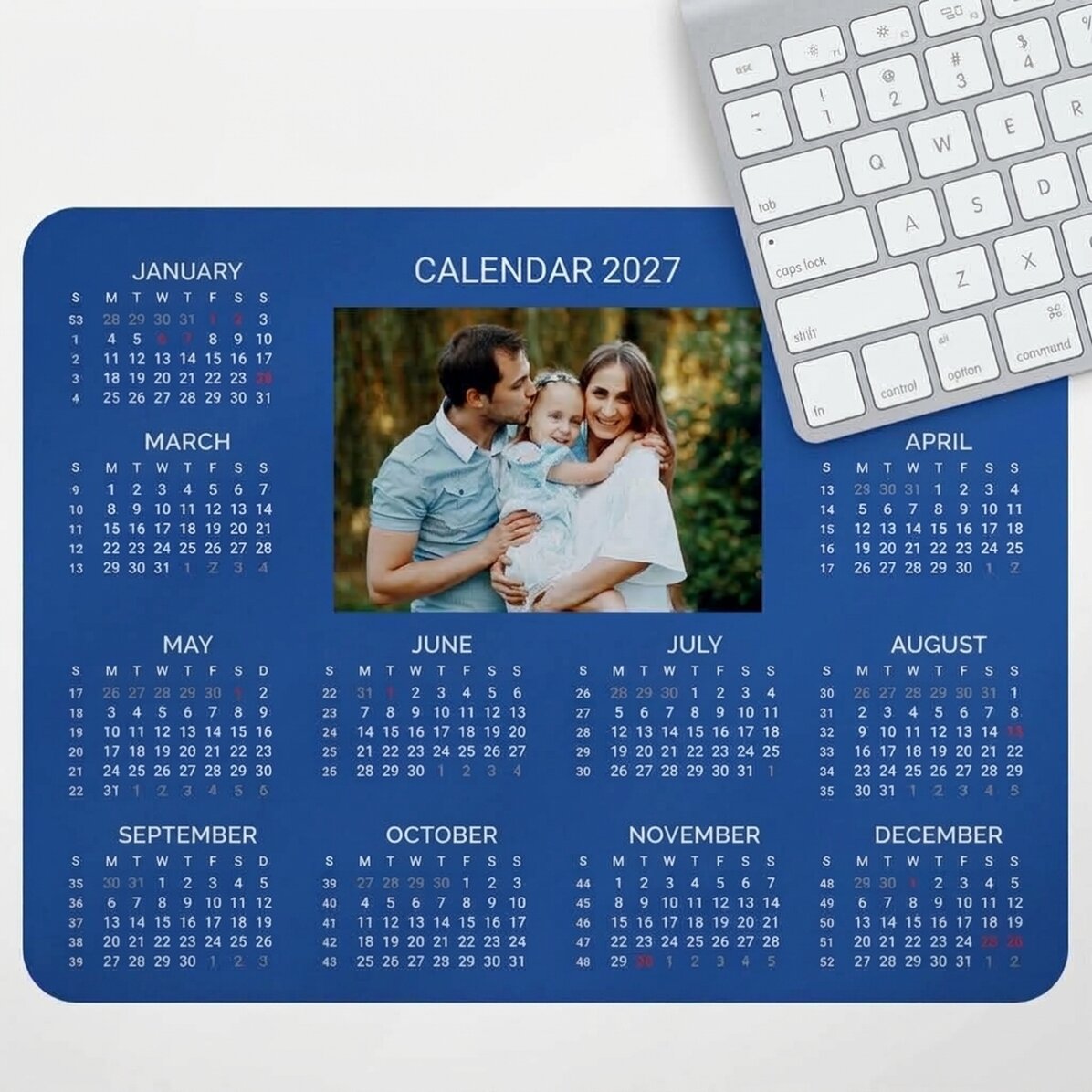 Tapis de souris XL personnalisé avec une photo - Calendrier